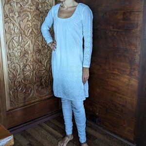 White Indian Punjabi dress +  pants mix and mach